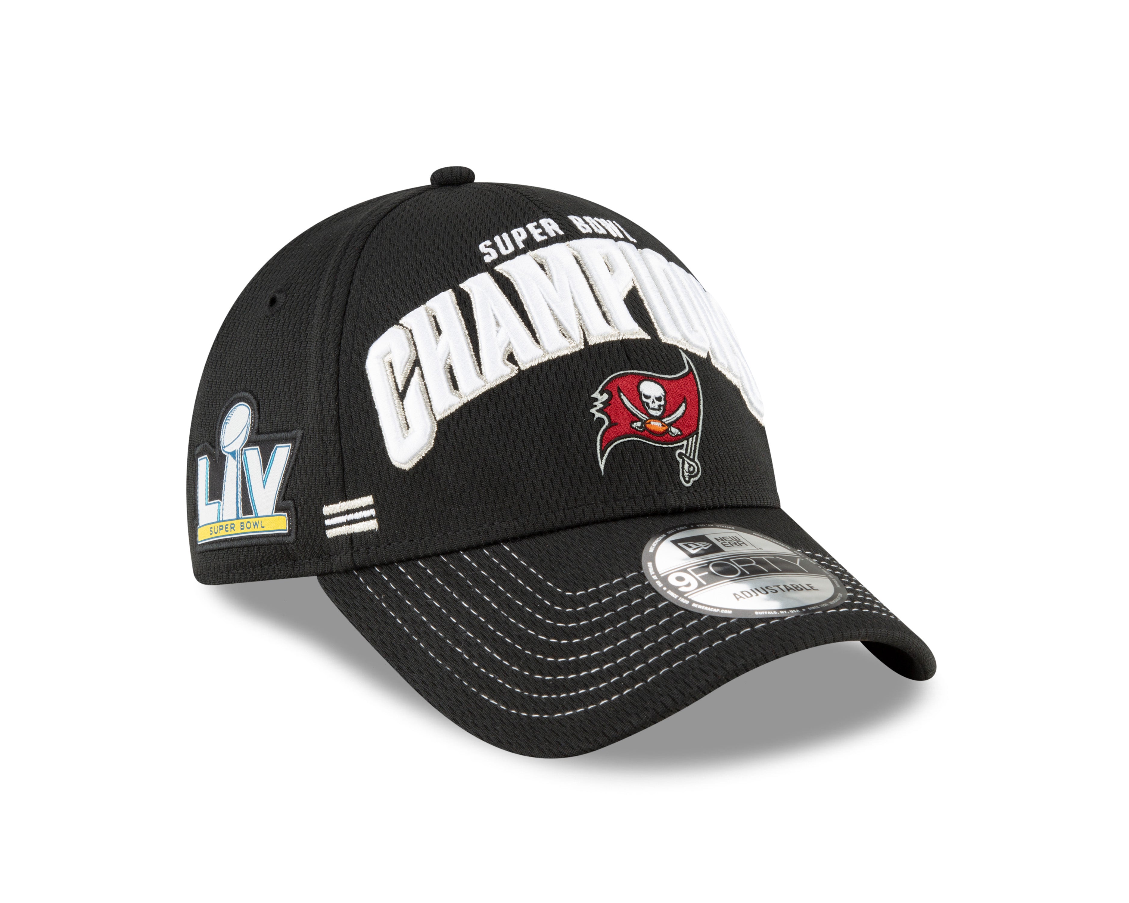 Tampa Bay Buccaneers New Era Super Bowl LV Champions Locker Room 9FORTY  Snapback Adjustable Hat - Black