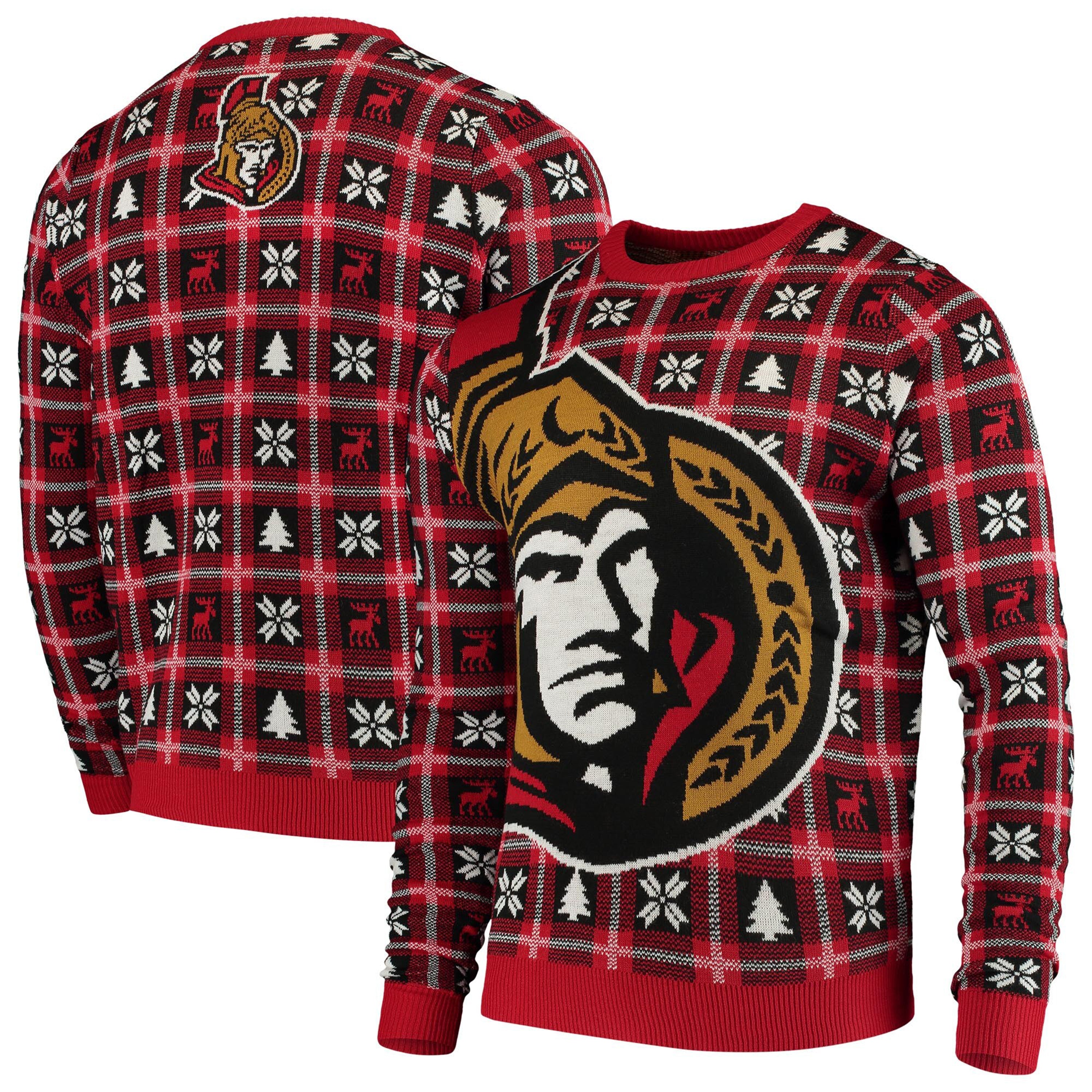 NHL Fanatics Branded Christmas Jumper Graphic Crew Sweatshirt - Mens