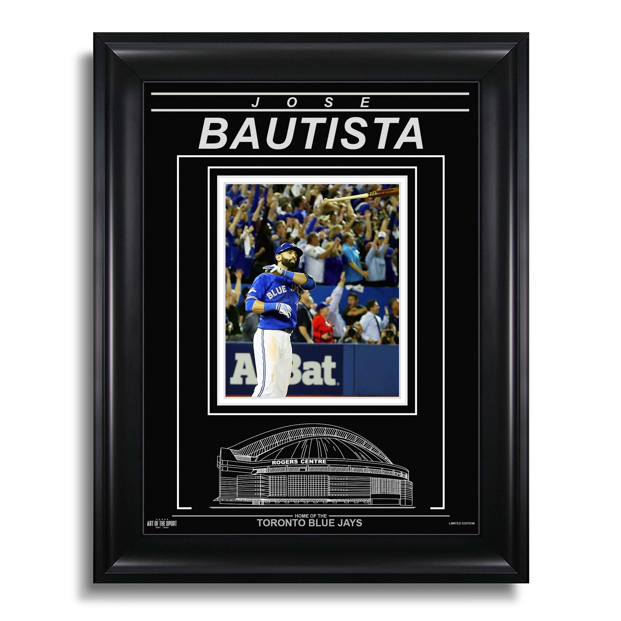 Lot Detail - Jose Bautista - Triple 8x10 Photo Frame The Bat Flip