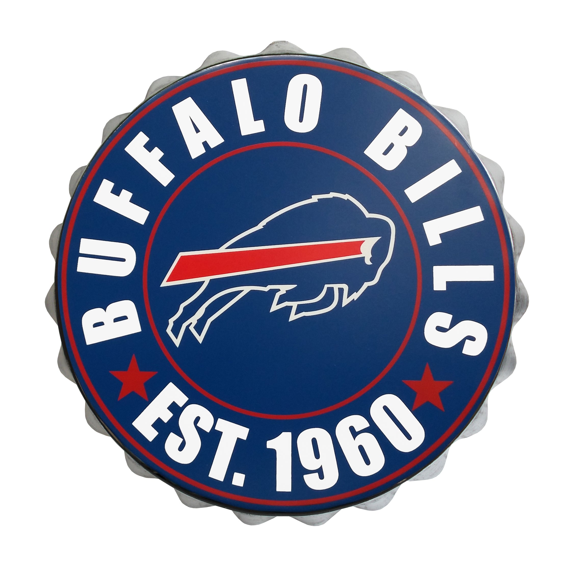 Buffalo Bills NFL Wooden Bottle Cap Opener Sign