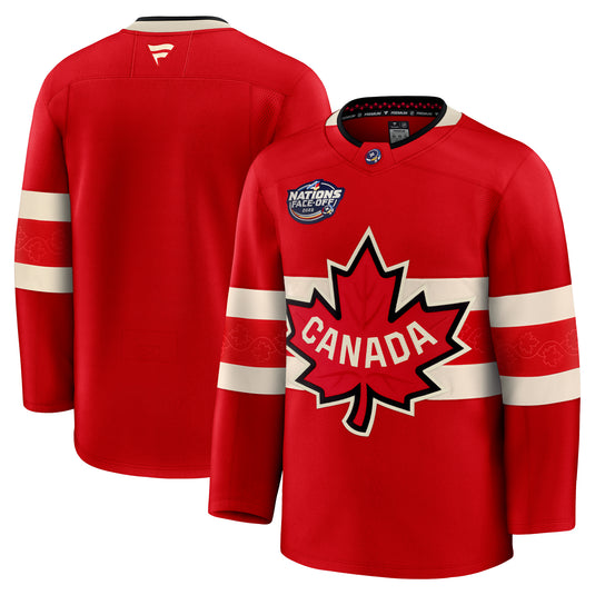 Team Canada Fanatics 2025 4 Nations Face-Off Premium Red Jersey