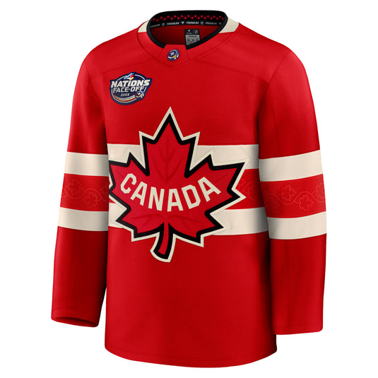 Team Canada Fanatics 2025 4 Nations Face-Off Premium Red Jersey