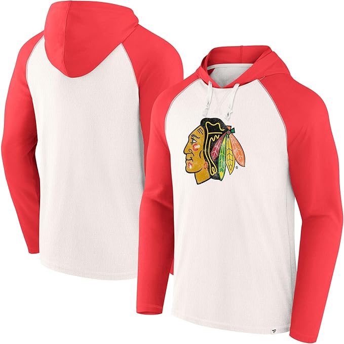 Load image into Gallery viewer, Chicago Blackhawks NHL Vintage Raglan Winger Pullover Hoodie
