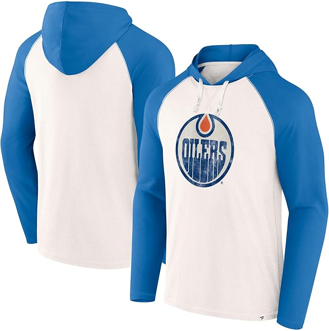 Edmonton Oilers NHL Vintage Raglan Winger Pullover Hoodie