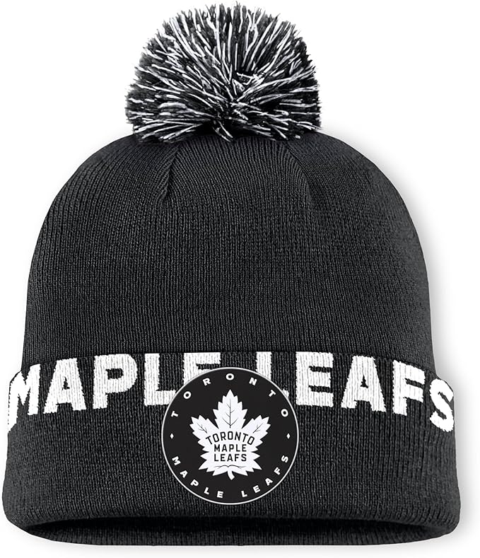 Load image into Gallery viewer, Toronto Maple Leafs NHL Black High Stick Cuff Knit Toque
