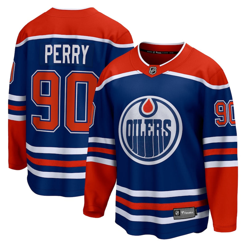 Load image into Gallery viewer, Corey Perry Edmonton Oilers NHL Fanatics Breakaway Royal Home Jersey
