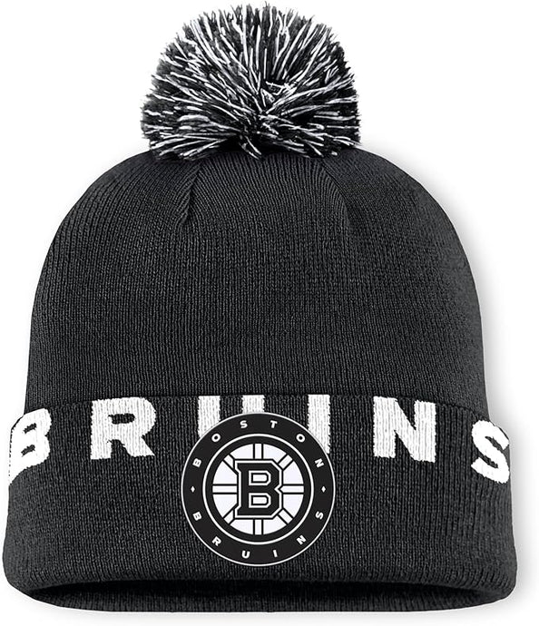 Tuque en tricot à revers avec patch fondamental de la LNH des Bruins de Boston