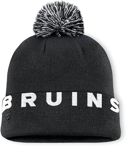 Tuque en tricot à revers avec patch fondamental de la LNH des Bruins de Boston