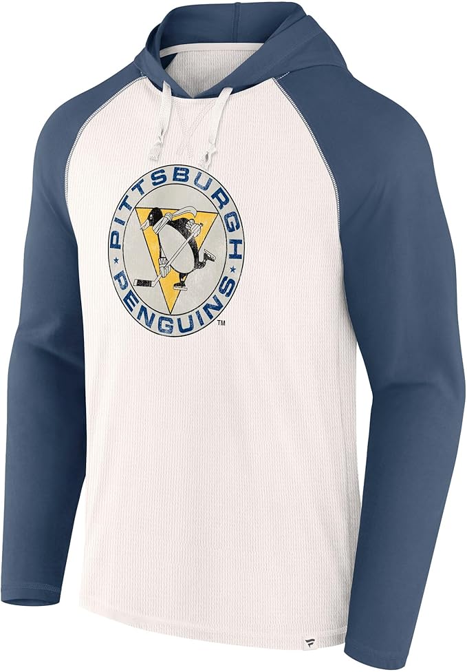 Load image into Gallery viewer, Pittsburgh Penguins NHL Vintage Raglan Winger Pullover Hoodie
