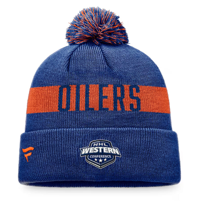 Chargez l&#39;image dans la visionneuse de la galerie, Tuque en tricot à revers avec patch fondamental de la LNH des Oilers d&#39;Edmonton
