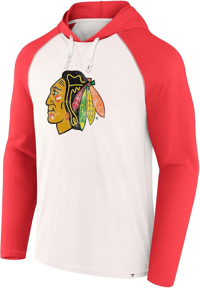 Load image into Gallery viewer, Chicago Blackhawks NHL Vintage Raglan Winger Pullover Hoodie
