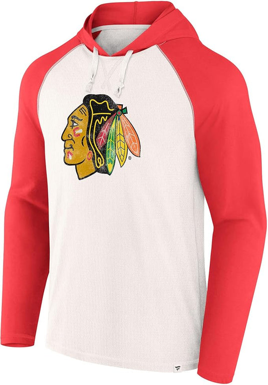 Chicago Blackhawks NHL Vintage Raglan Winger Pullover Hoodie