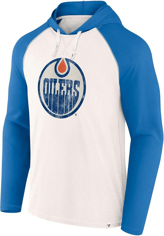 Edmonton Oilers NHL Vintage Raglan Winger Pullover Hoodie