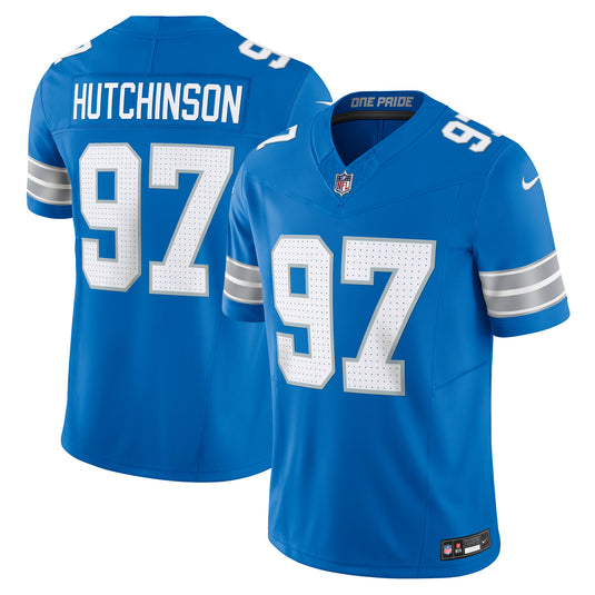 Aidan Hutchinson Detroit Lions NFL Nike Vapor F.U.S.E. Limited Player Blue Jersey