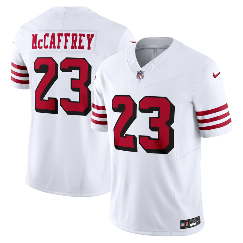 Load image into Gallery viewer, Christian McCaffrey San Francisco 49ers NFL Nike Vapor F.U.S.E. Limited Player White Jersey
