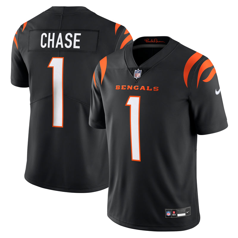 Load image into Gallery viewer, Ja&#39;Marr Chase Cincinnati Bengals NFL Nike Vapor F.U.S.E. Limited Player Black Jersey
