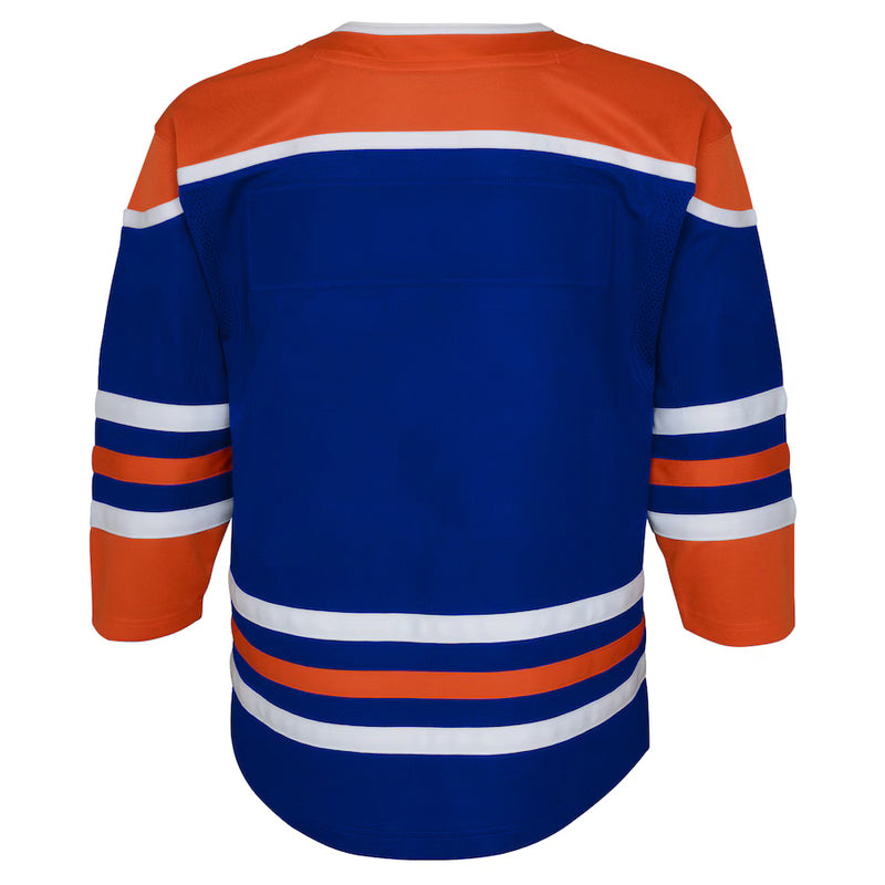 Load image into Gallery viewer, Youth Edmonton Oilers NHL Premier Home Royal Jersey
