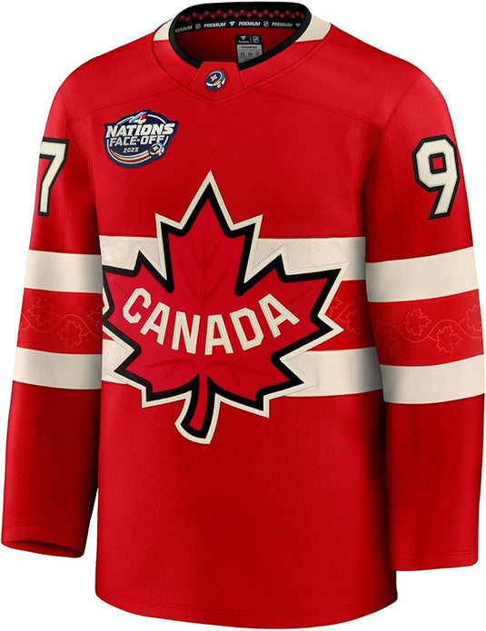 Connor McDavid Team Canada Fanatics 2025 4 Nations Face-Off Premium Red Jersey