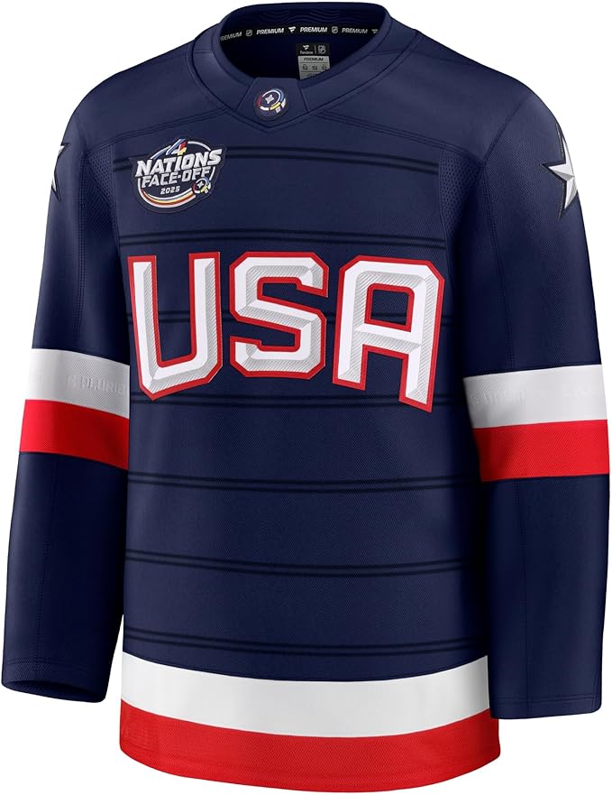 Load image into Gallery viewer, Team USA Fanatics 2025 4 Nations Face-Off Premium Navy Jersey
