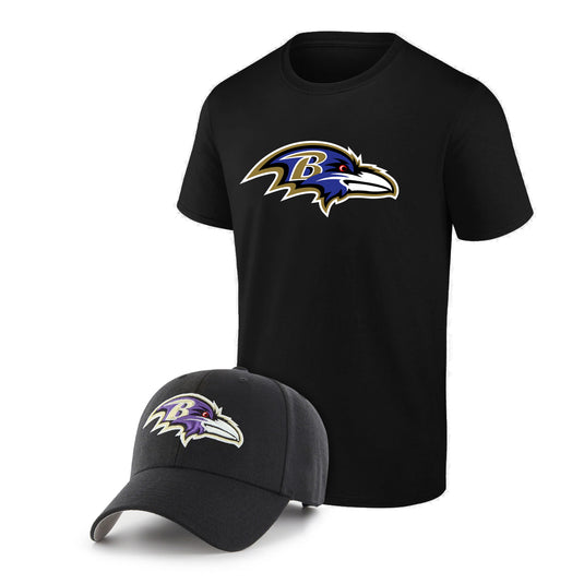 Baltimore Ravens NFL Fan T-Shirt & Adjustable Hat Combo Pack