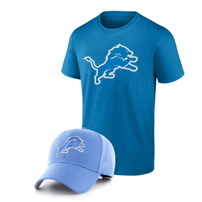 Detroit Lions NFL Fan T-Shirt & Adjustable Hat Combo Pack