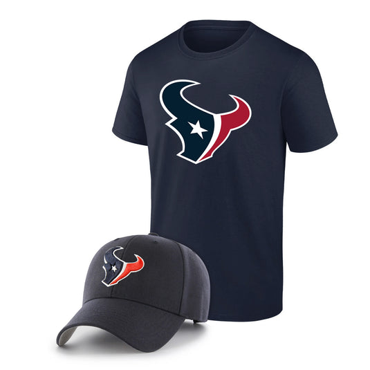 Houston Texans NFL Fan T-Shirt & Adjustable Hat Combo Pack