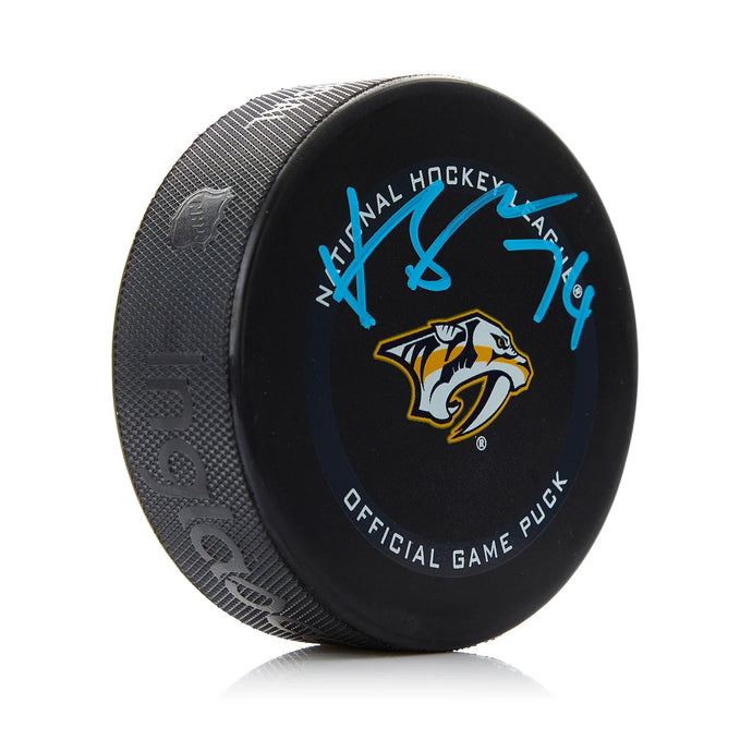 Juuse Saros Signed Nashville Predators Official Game Puck