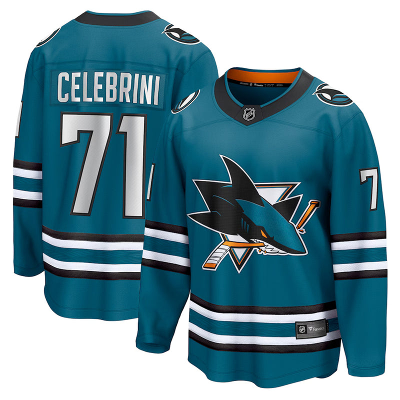 Load image into Gallery viewer, Macklin Celebrini San Jose Sharks NHL Fanatics Breakaway Home Jersey
