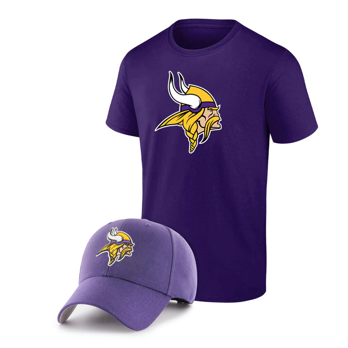 Minnesota Vikings NFL Fan T-Shirt & Adjustable Hat Combo Pack