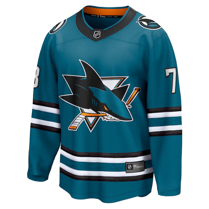 Chargez l&#39;image dans la visionneuse de la galerie, Maillot Domicile Breakaway des Fanatics de la LNH des Sharks de San Jose Marc-Édouard Vlasic
