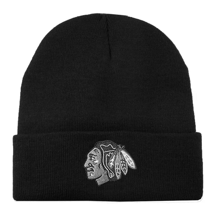 Chicago Blackhawks NHL Basic Platinum Cuff Knit Beanie