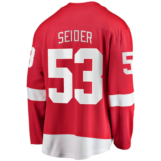 Autographed Detroit Red Wings Moritz Seider Fanatics Authentic Red adidas  Authentic Jersey
