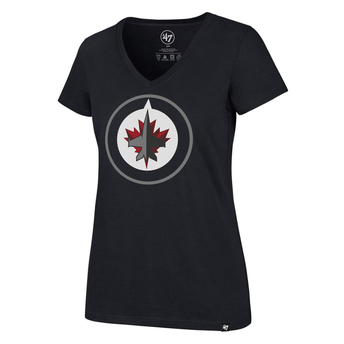 T-shirt à col en V Ultra Rival des Jets de Winnipeg NHL Imprint '47 pour femmes