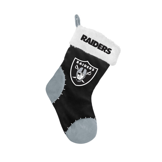 Bas de Noël en peluche cousu pour les Raiders de Las Vegas NFL