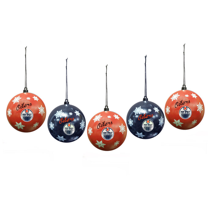 Edmonton Oilers NHL 5 Pack Snowflake Shatterproof Ornaments