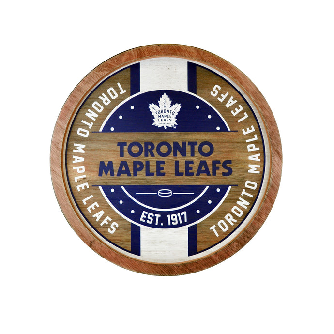 Toronto Maple Leafs NHL Wooden Barrel Wall Sign