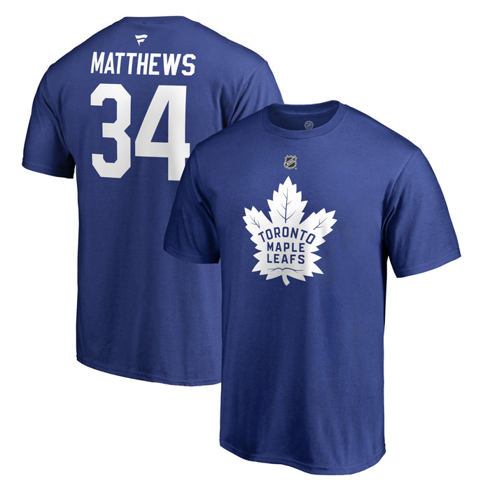 T-shirt avec nom et numéro de joueur authentique de la LNH des Maple Leafs de Toronto Auston Matthews