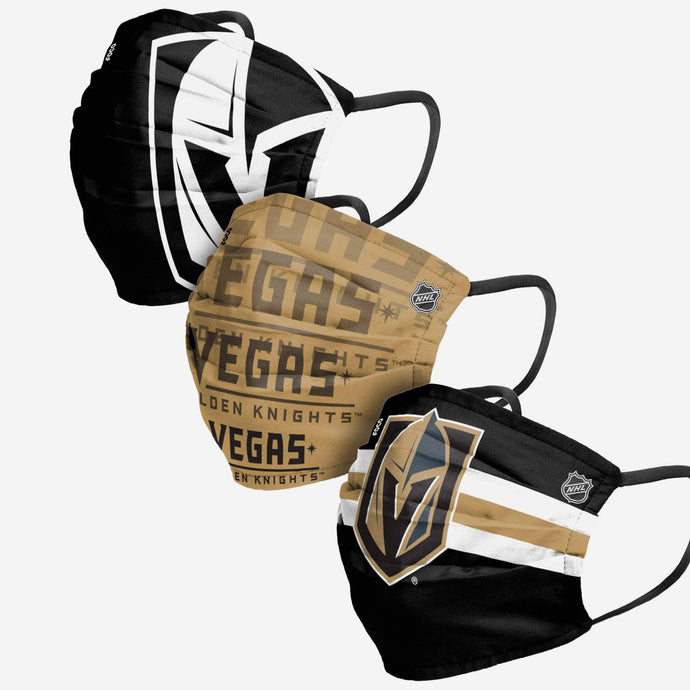 Unisex Vegas Golden Knights NHL 3-pack Reusable Pleated Matchday Face Covers