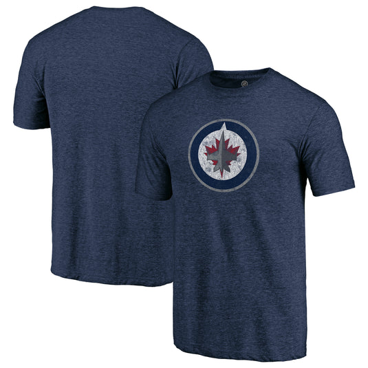 Winnipeg Jets NHL Distressed Vintage Primary Tri-Blend Tee