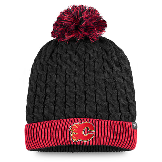 Ladies' Calgary Flames NHL Iconic Pom Pom Beanie