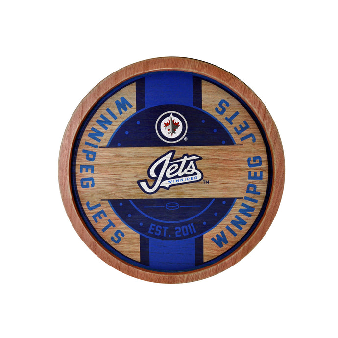 Winnipeg Jets NHL Wooden Barrel Wall Sign